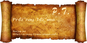 Prónay Tímea névjegykártya